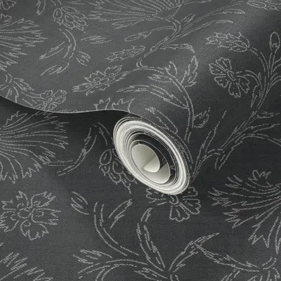 Spoonflower Peel And Stick Wallpaper Kalami Linen Dark Custom 2' X 12' Removable