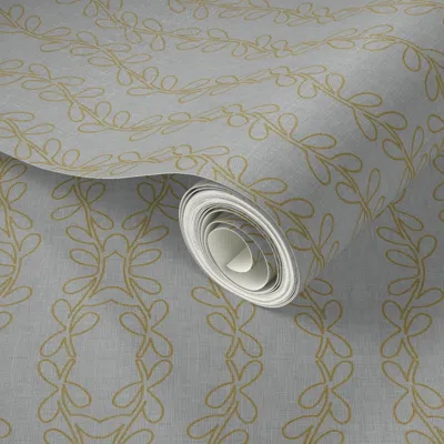 Spoonflower Peel And Stick Wallpaper Kelp Linen 2' X 12' Removable