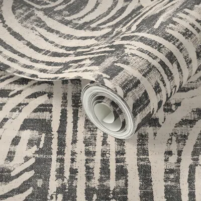 Spoonflower Peel And Stick Wallpaper Kiah Denim Charcoal 2' X 12' Removable