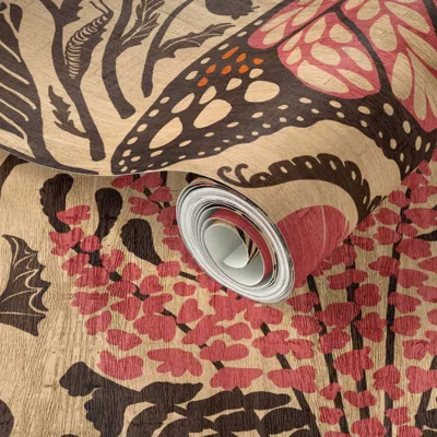 Spoonflower Peel And Stick Wallpaper King Of The Butterflies Hide & Seek - Find The Hidden Caterpillars 2' X 12'