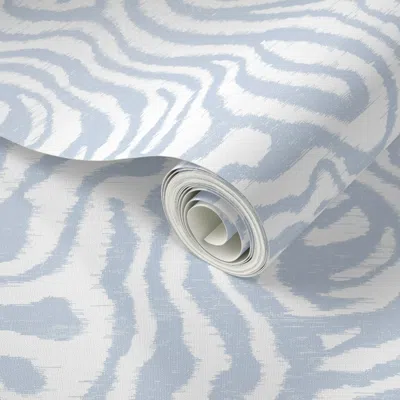 Spoonflower Peel And Stick Wallpaper L - Elegant Topography Contour Lines Like Wood Grain Moire Baby Blue White 