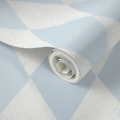 Spoonflower Peel And Stick Wallpaper (l) Harlequin Hand Drawn Textured Blender / Cream On Powder Soft Blue 2' X 