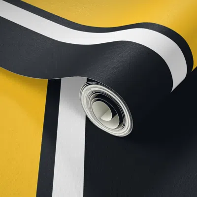 Spoonflower Peel And Stick Wallpaper (l) Retro Vertical Stipes In 4 Bandwidths Tricoloured  Removable In Yellow