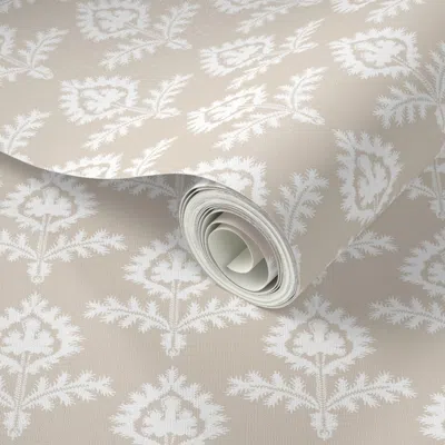 Spoonflower Peel And Stick Wallpaper Lace Paisley Natural 6 2' X 12' Removable