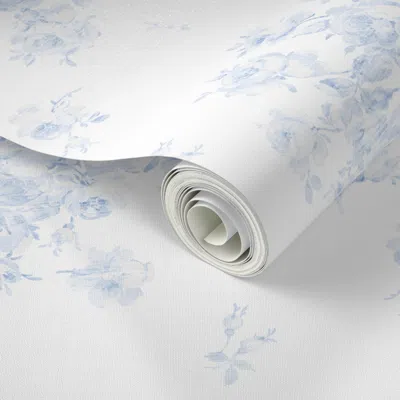 Spoonflower Peel And Stick Wallpaper Lake Emily Summer Roses Wp 2' X 12' Removable