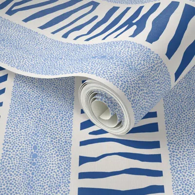 Spoonflower Peel And Stick Wallpaper Land & Sea Stripe 2' X 12' Removable