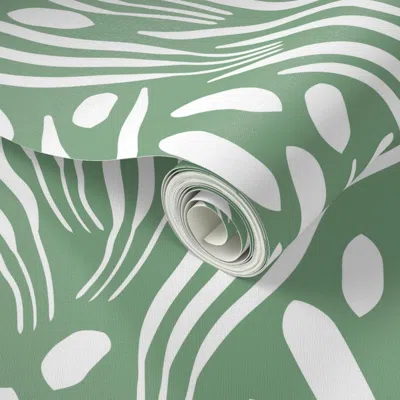 Spoonflower Peel And Stick Wallpaper Landscape No 1 - Green Largest Repeat 2' X 12' Removable