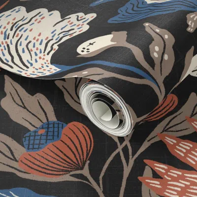 Spoonflower Peel And Stick Wallpaper Large - Calanthia- East Fork - Fall Inspired Palette - Black Mountain 2' X 