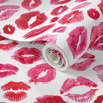 Spoonflower Peel And Stick Wallpaper Large / Love Lips  Removable