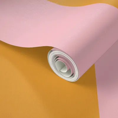Spoonflower Peel And Stick Wallpaper Large Stripe In Pink & Orange 2' X 12' Removable