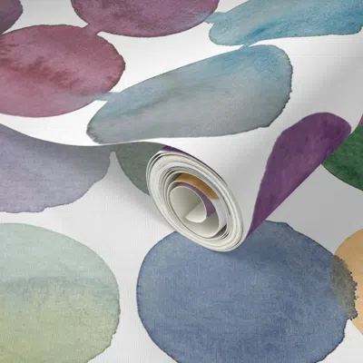 Spoonflower Peel And Stick Wallpaper Large-scale Colorful Spots 2' X 12' Removable In Multi