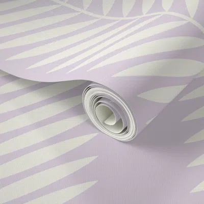 Spoonflower Peel And Stick Wallpaper Laurel Leaf Custom Lilac Dacddc 2' X 12' Removable In Multi