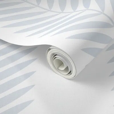 Spoonflower Peel And Stick Wallpaper Laurel Leaf Stripe Upward And White 2' X 12' Removable