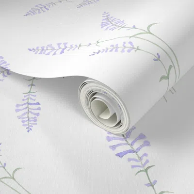 Spoonflower Peel And Stick Wallpaper Lavender Fields Large Scale 2' X 12' Removable