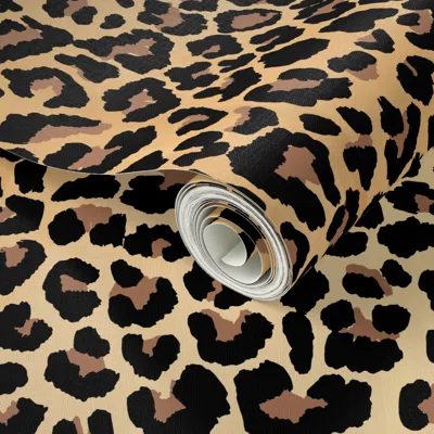 Spoonflower Peel And Stick Wallpaper Leopard-large-classic Tan  Removable