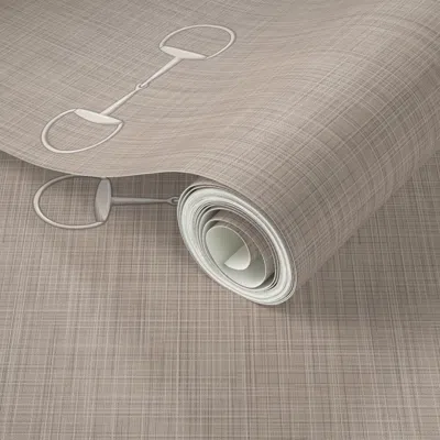 Spoonflower Peel And Stick Wallpaper Lexi Snaffle Horse Bit - Mushroom - Equestrian Style - Large Repeat 2' X 12