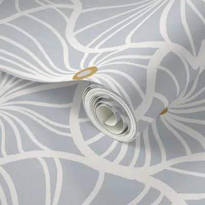 Spoonflower Peel And Stick Wallpaper Lily Pad Abstract Pond Leaves French Blue Large  Removable In Multi