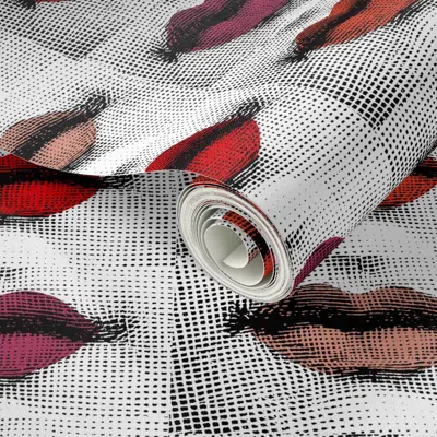 Spoonflower Peel And Stick Wallpaper Lina's Lips 2' X 12' Removable