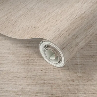 Spoonflower Peel And Stick Wallpaper Linen Fabric Linen Texture Fabric Tan Linen Sand Linen 5 2' X 12' Removable