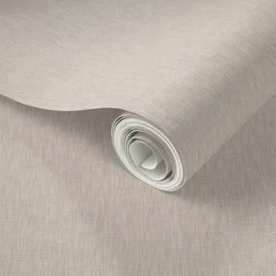 Spoonflower Peel And Stick Wallpaper Linen Flaxen 2' X 12' Removable In Gray