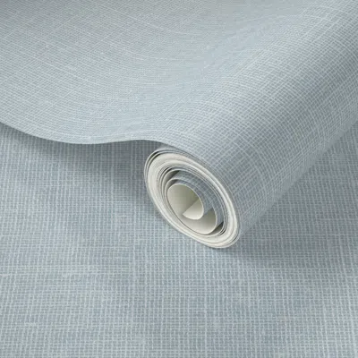 Spoonflower Peel And Stick Wallpaper Linen Look Texture Printed Slubby Natural Linen Light Denim Blue Color 2' X