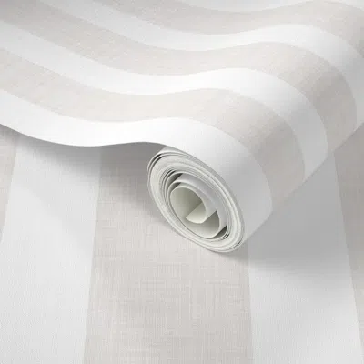 Spoonflower Peel And Stick Wallpaper Linen Stripes 2' X 12' Removable