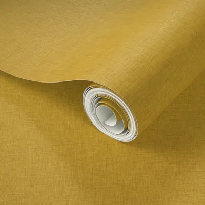 Spoonflower Peel And Stick Wallpaper Linen Table Straw 2' X 12' Removable In Yellow