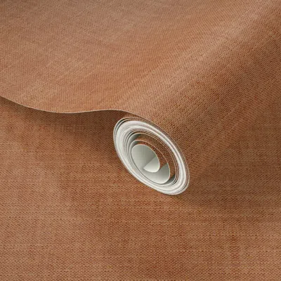 Spoonflower Peel And Stick Wallpaper Linen Terracotta 2' X 12' Removable