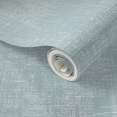 Spoonflower Peel And Stick Wallpaper Linen Texture Turquoise 2' X 12' Removable