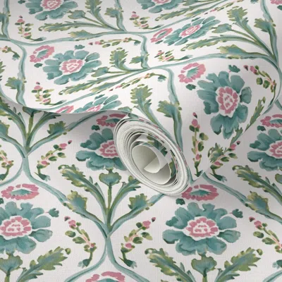Spoonflower Peel And Stick Wallpaper Louise Lattice 9 2' X 12' Removable