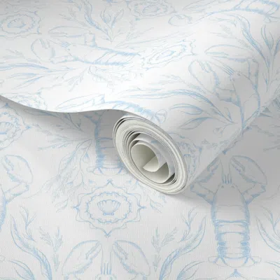 Spoonflower Peel And Stick Wallpaper Lovely Lobsters Toile  Removable