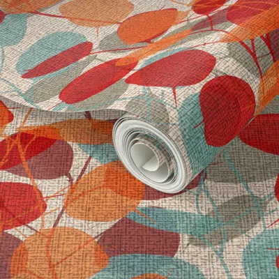 Spoonflower Peel And Stick Wallpaper Lunaria On A Fall Day 2' X 12' Removable