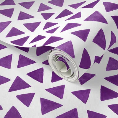 Spoonflower Peel And Stick Wallpaper M Plum Violet Watercolor Inked Delta Minimalist Decor 0005 C 2' X 12' Remov