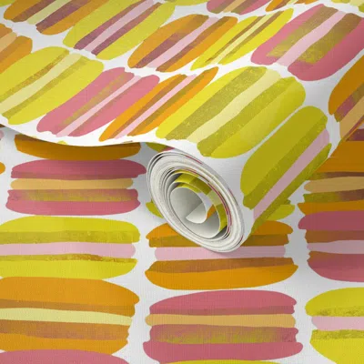 Spoonflower Peel And Stick Wallpaper Macaroons 2' X 12' Removable