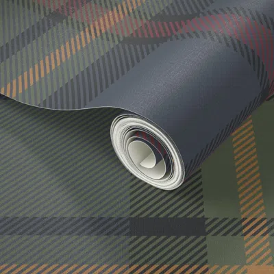 Spoonflower Peel And Stick Wallpaper Macrae Tartan Plaid Hunting (l)  Removable