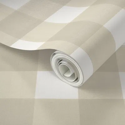 Spoonflower Peel And Stick Wallpaper Manchester Tan On Cream Painted Plaid  Removable