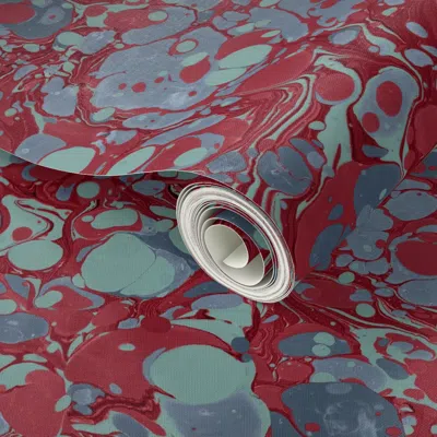 Spoonflower Peel And Stick Wallpaper Marbled 2antiqued Endpaper Copy 2' X 12' Removable