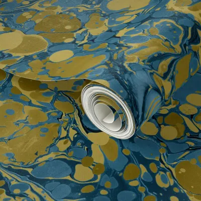 Spoonflower Peel And Stick Wallpaper Marbled No 3 Antique Book End 2' X 12' Removable