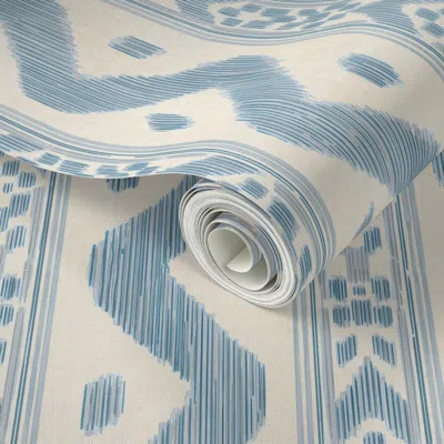 Spoonflower Peel And Stick Wallpaper Mariah Ikat Nimbus 2' X 12' Removable