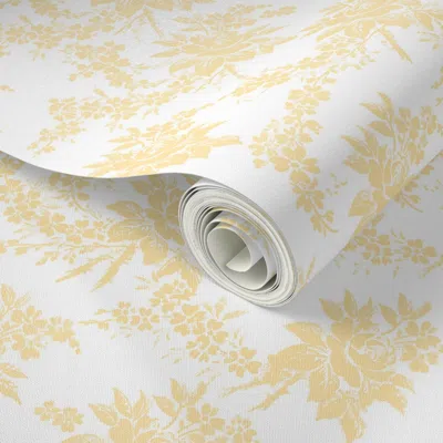 Spoonflower Peel And Stick Wallpaper Maris Buttercup 1 2' X 12' Removable In Gold