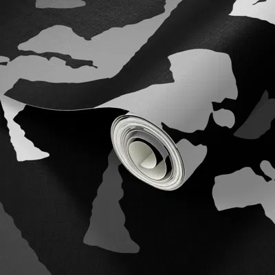 Spoonflower Peel And Stick Wallpaper Maryland State Shape Pattern Black And White  Removable