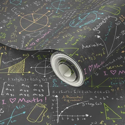 Spoonflower Peel And Stick Wallpaper Math Lessons 2' X 12' Removable