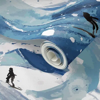 Spoonflower Peel And Stick Wallpaper Mavericks - Jumbo 2' X 12' Removable In Multi