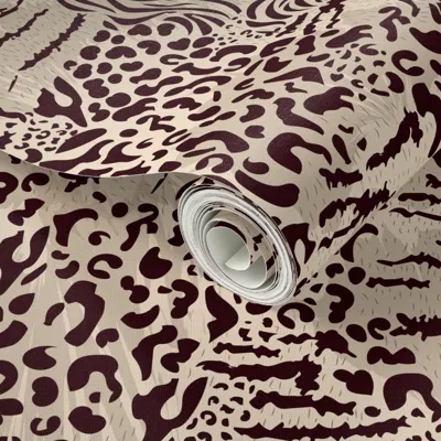 Spoonflower Peel And Stick Wallpaper Medium 12'' Mixed Animals Skin Spots  Removable