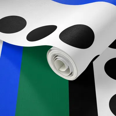 Spoonflower Peel And Stick Wallpaper Memphis Style Black Circles And Stripes 2' X 12' Removable