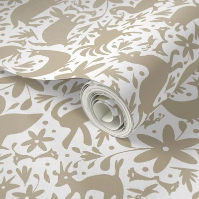 Spoonflower Peel And Stick Wallpaper Mexico Springtime Linen On White (large Scale) 2' X 12' Removable