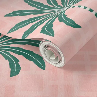 Spoonflower Peel And Stick Wallpaper Mid Century Palms 2' X 12' Removable