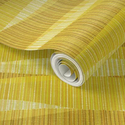 Spoonflower Peel And Stick Wallpaper Mid Mod Lines Gold 2' X 12' Removable