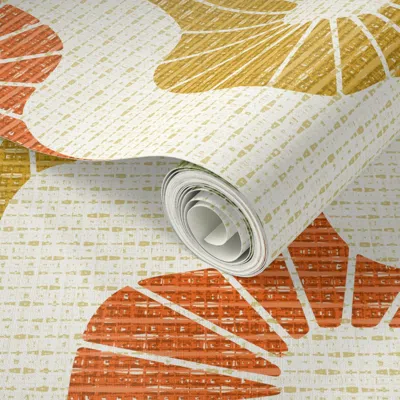 Spoonflower Peel And Stick Wallpaper Mid Mod Stripes - Multi-color 2' X 12' Removable
