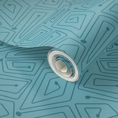 Spoonflower Peel And Stick Wallpaper Mid-century Spirals (shrimp Palette) 2' X 12' Removable